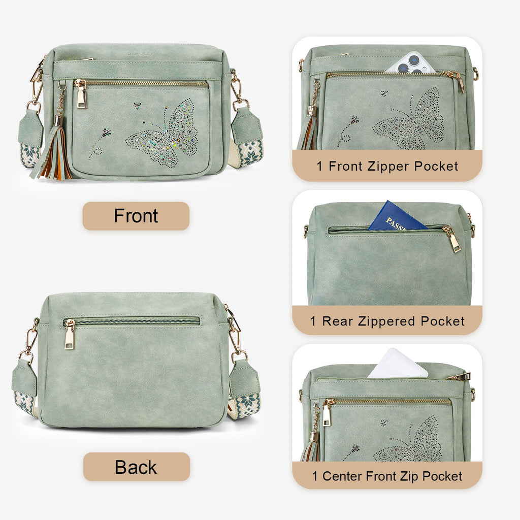 Butterfly Series Crossbody Bags for Women Trendy, Green APHISON