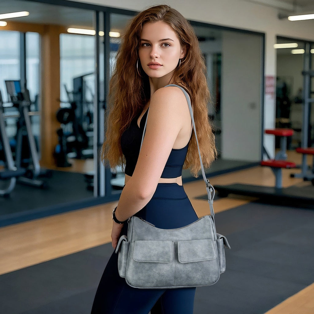 APHISON Shoulder Bag for Women, Vegan Leather Crossbody Purses, Blue APHISON