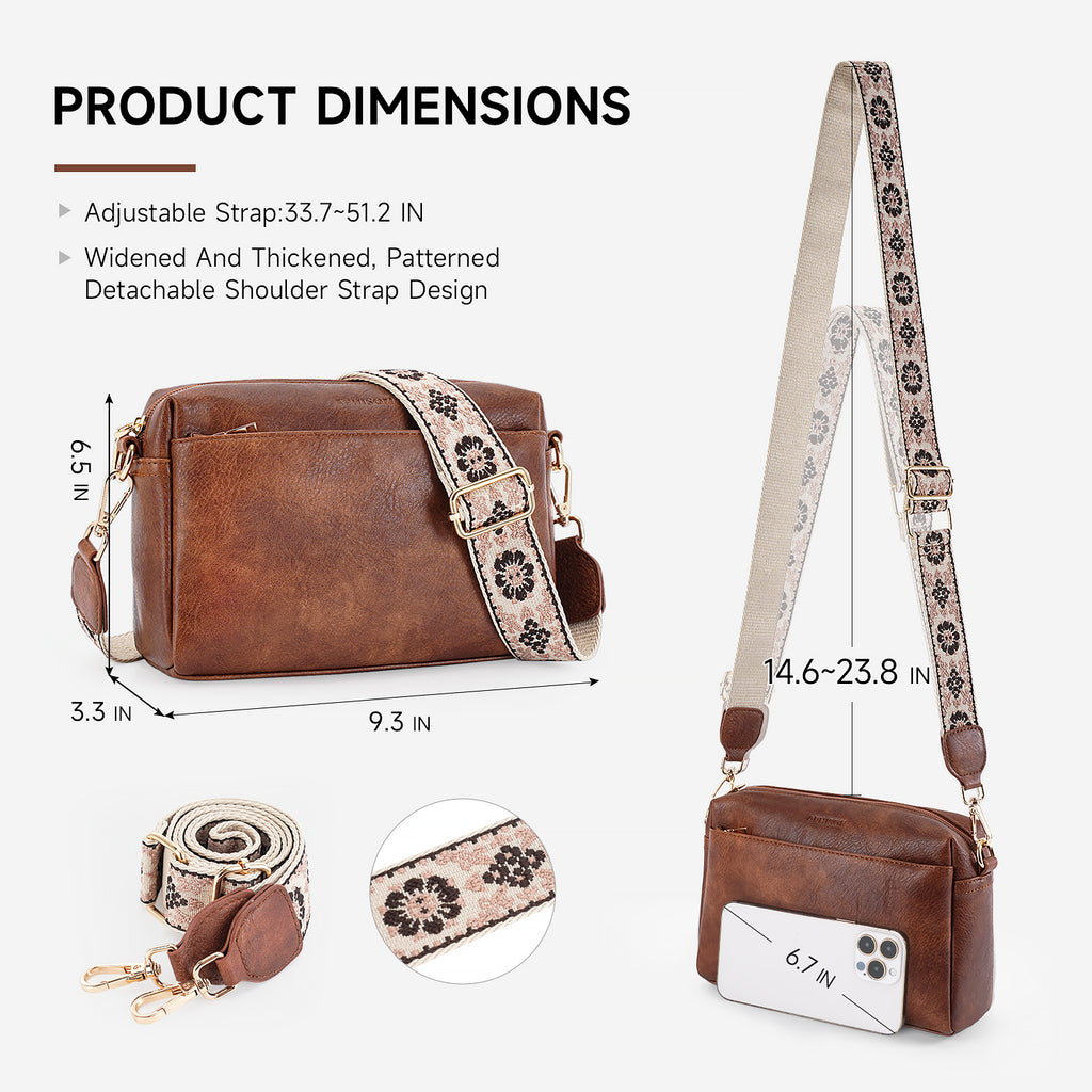 Crossbody Bags for Women Vegan Leather Purses Small Shoulder Handbags with Wide Strap（DARK-GRAY） APHISON