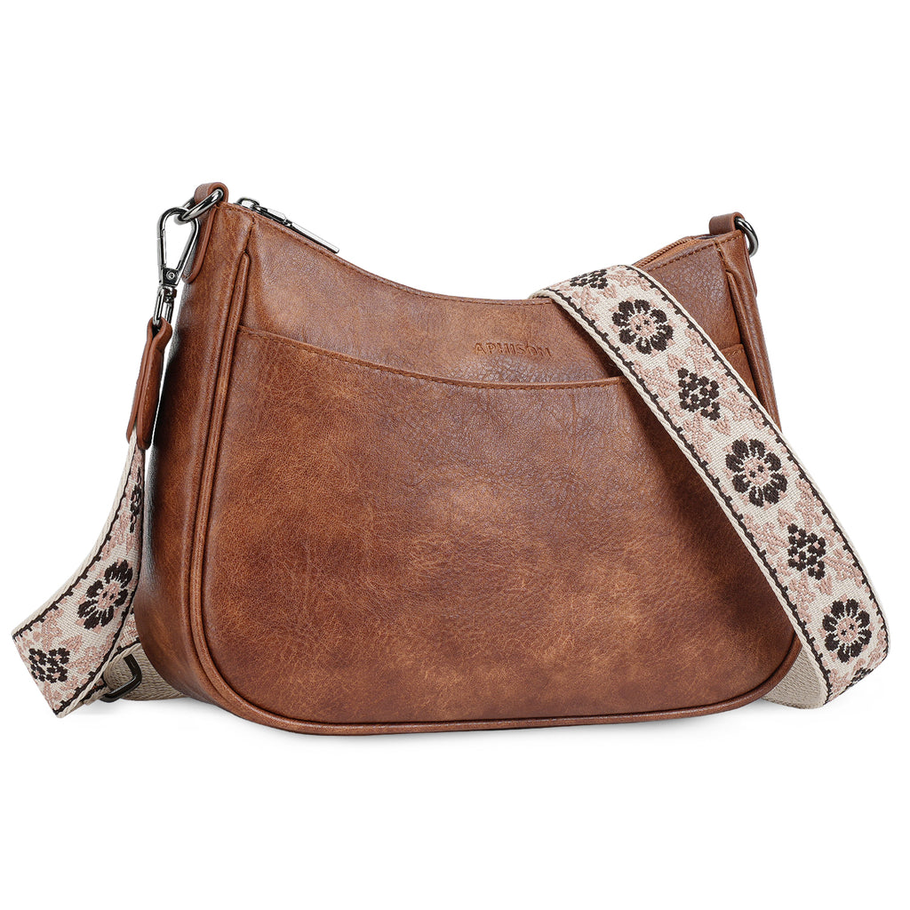 Crossbody Bags for Women, Vegan Leather Shoulder Handbags，Purses for Women with Adjustable Wide Strap（BROWN）（复制） APHISON