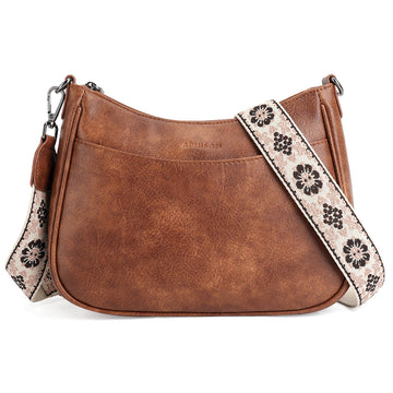 Crossbody Bags for Women, Vegan Leather Shoulder Handbags，Purses for Women with Adjustable Wide Strap（BROWN） APHISON