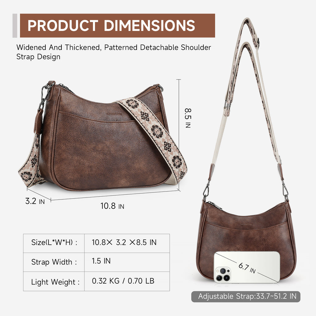 Crossbody Bags for Women, Vegan Leather Shoulder Handbags，Purses for Women with Adjustable Wide Strap（COFFEE）（复制） APHISON