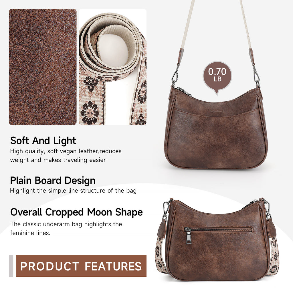 Crossbody Bags for Women, Vegan Leather Shoulder Handbags，Purses for Women with Adjustable Wide Strap（COFFEE）（复制） APHISON