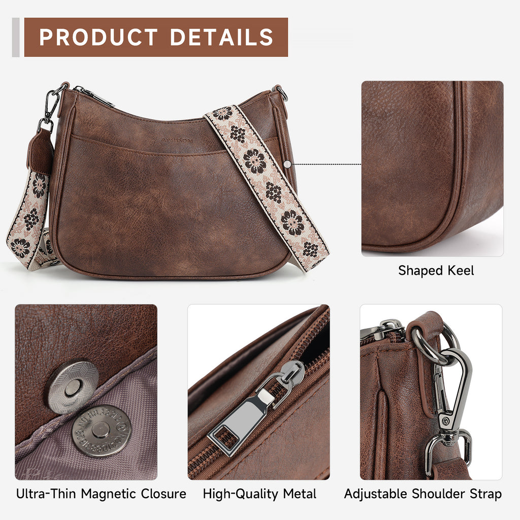 Crossbody Bags for Women, Vegan Leather Shoulder Handbags，Purses for Women with Adjustable Wide Strap（COFFEE）（复制） APHISON