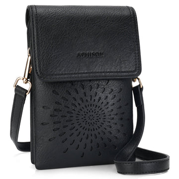 APHISON Sunflower Small Crossbody Bags, Cell Phone Purse, Black APHISON
