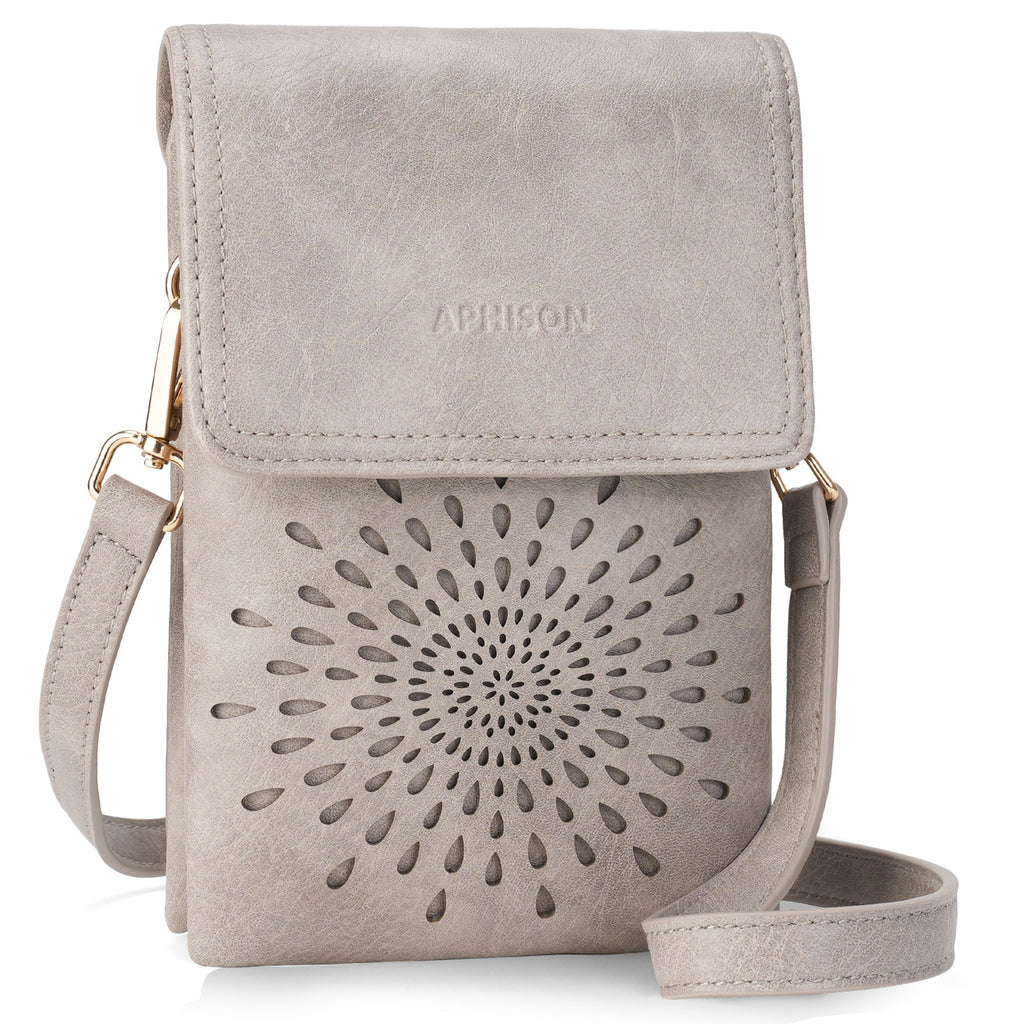 APHISON Sunflower Small Crossbody Bags, Cell Phone Purse, Gray APHISON