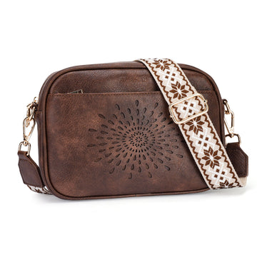 APHISON Sunflower Quilted Crossbody Bags for Women Trendy, Coffee APHISON