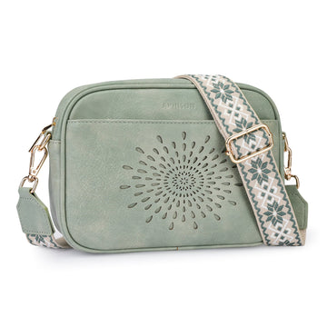 APHISON Sunflower Quilted Crossbody Bags for Women Trendy, Green APHISON