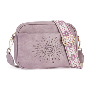 APHISON Sunflower Quilted Crossbody Bags for Women Trendy, Purple APHISON