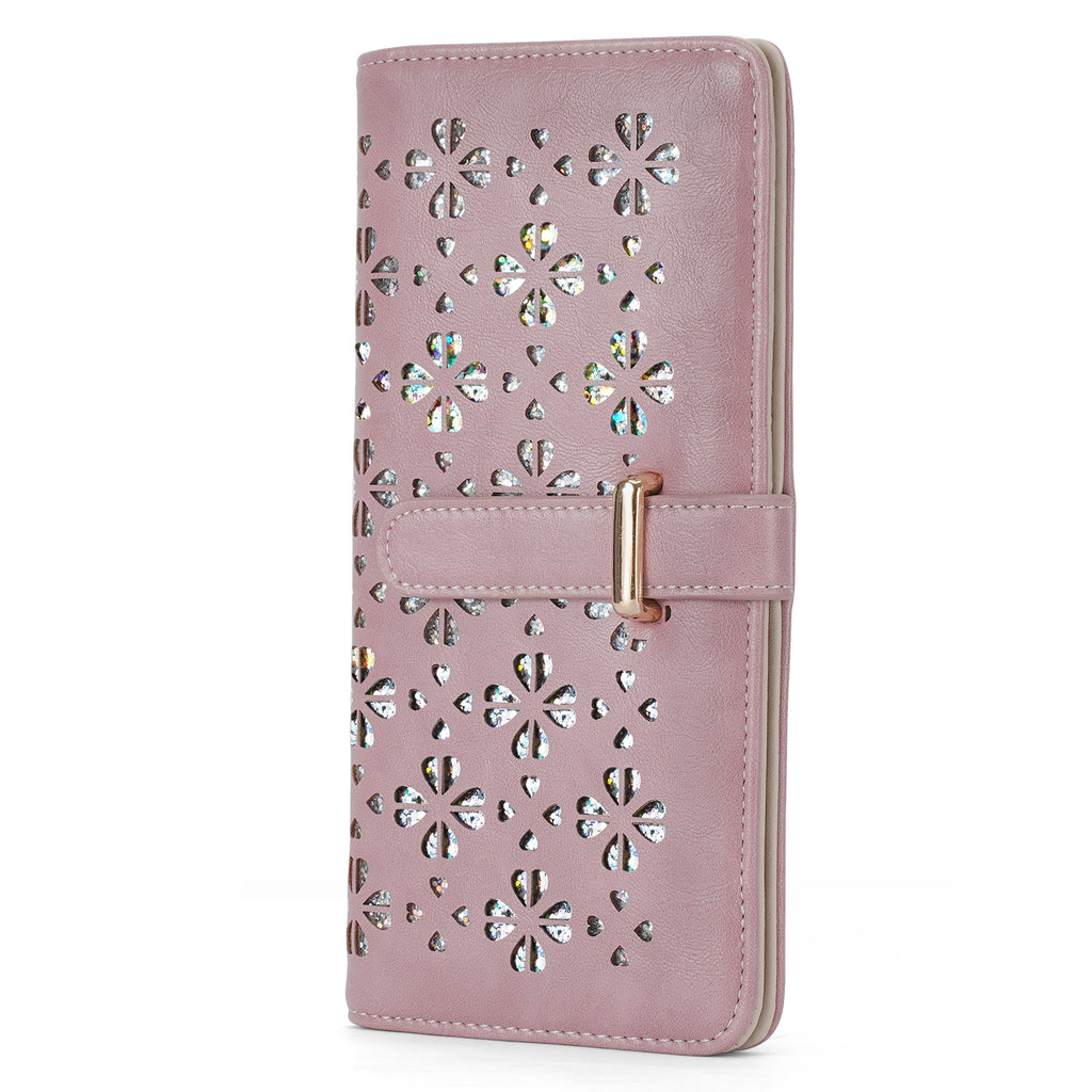 Wallet for Women Ultra Slim Thin Leather Slim Thin RFID Blocking Credit Card Wallet RFID Blocking Bifold Clutch Long Ladies Wallets Gift(PURPLE) APHISON