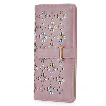Wallet for Women Ultra Slim Thin Leather Slim Thin RFID Blocking Credit Card Wallet RFID Blocking Bifold Clutch Long Ladies Wallets Gift(PURPLE) APHISON