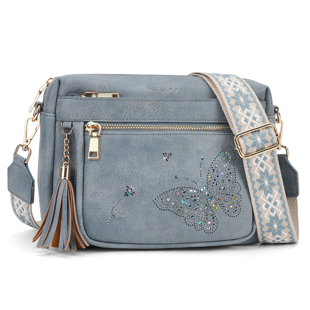 Butterfly Series Crossbody Bags for Women Trendy, Blue APHISON