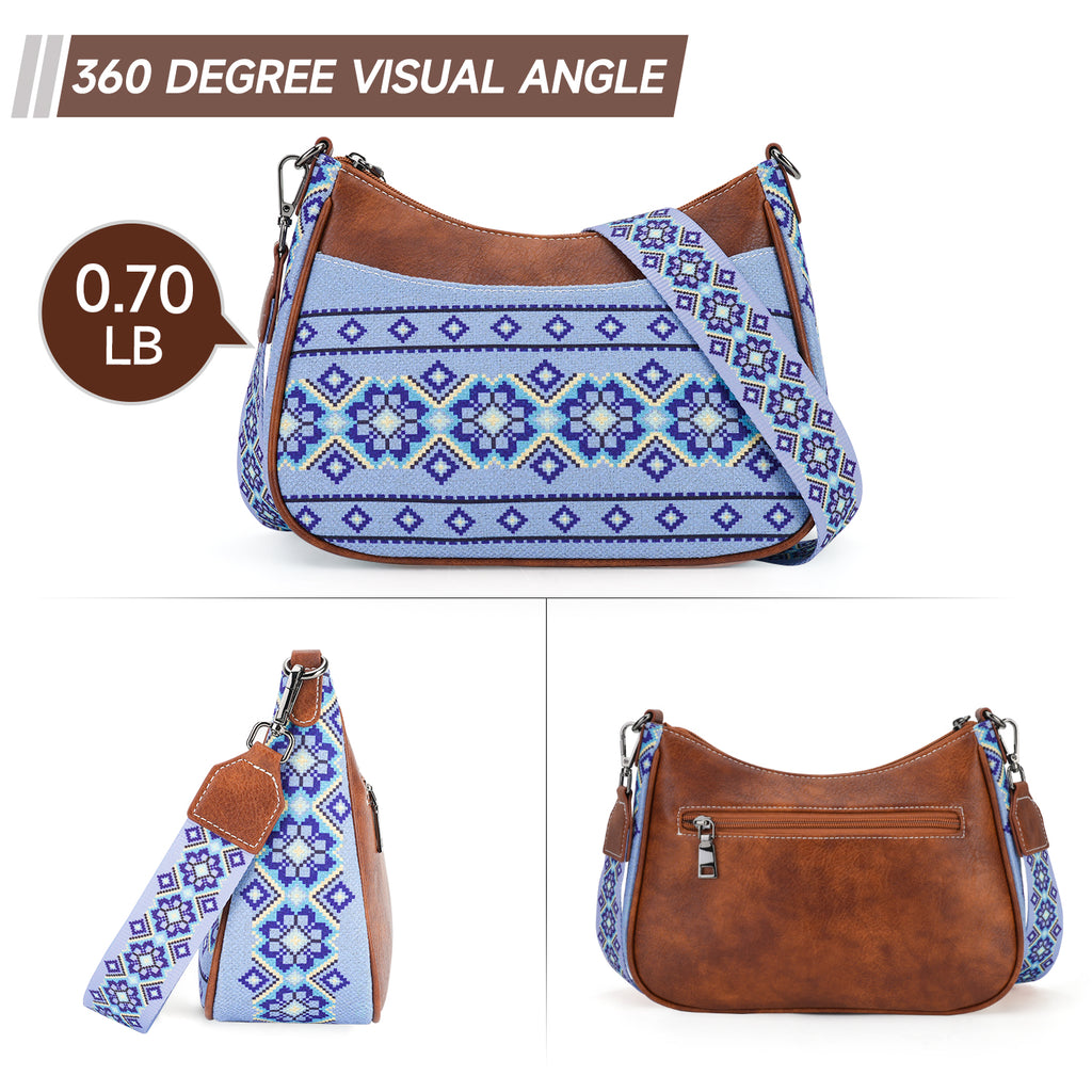 Vintage Canvas Crossbody Bag for Women Sling Crossbody Boho Handbag Bohemian Purse（GREEN）（复制） APHISON