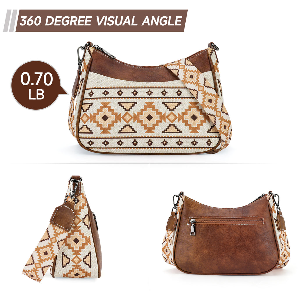 Vintage Canvas Crossbody Bag for Women Sling Crossbody Boho Handbag Bohemian Purse（VIOLET-BLUE）（复制） APHISON