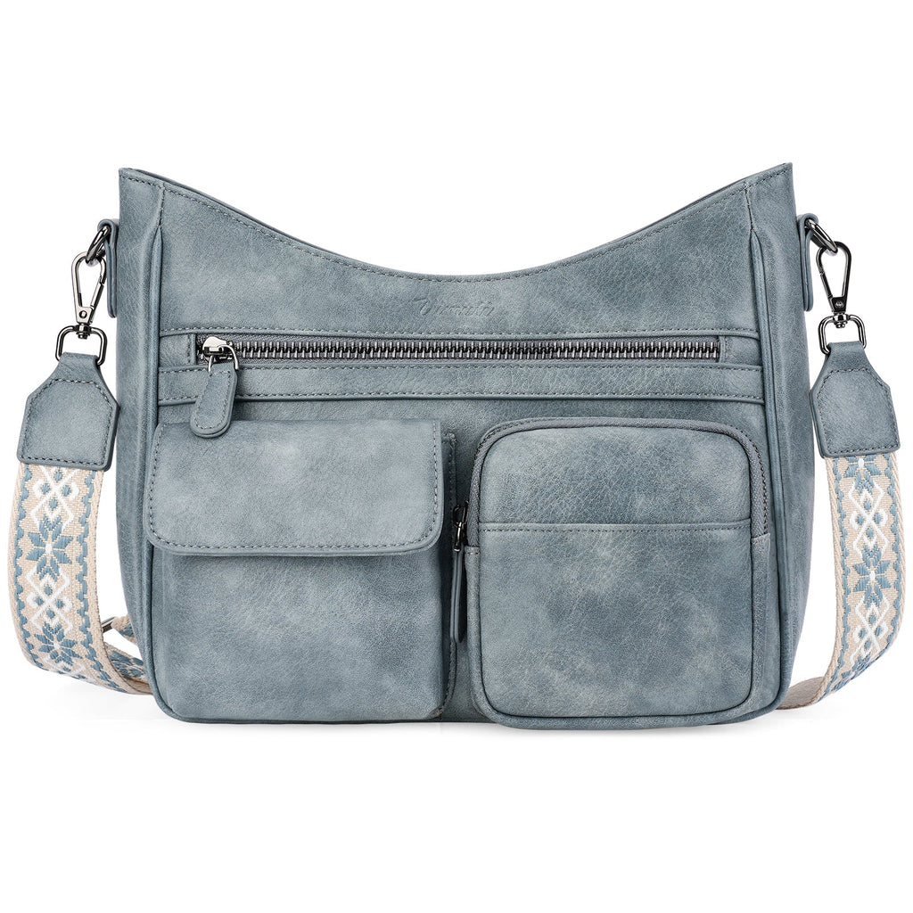 Crossbody Bags for Women Trendy with Multiple Pockets, Blue APHISON