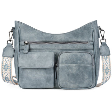 Crossbody Bags for Women Trendy with Multiple Pockets, Blue APHISON