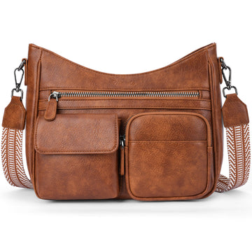 Crossbody Bags for Women Trendy with Multiple Pockets, Brown APHISON