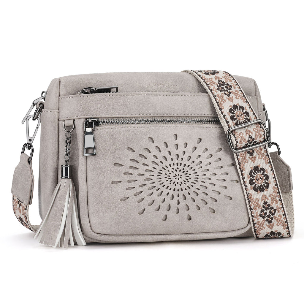 APHISON Sunflower Crossbody Purse for Women, Small Crossbody Bags Trendy, Gray APHISON