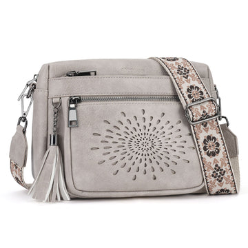 APHISON Sunflower Crossbody Purse for Women, Small Crossbody Bags Trendy, Gray APHISON