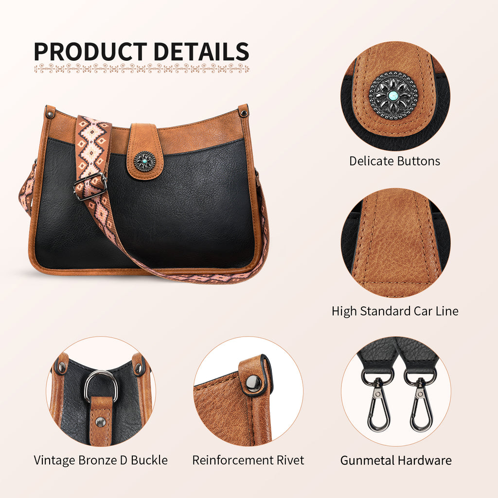 APHISON Crossbody Bags For Women Trendy, Leather Hobo Handbag Crossbody Purses Shoulder Bucket Bag with 2 Adjustable Strap APHISON