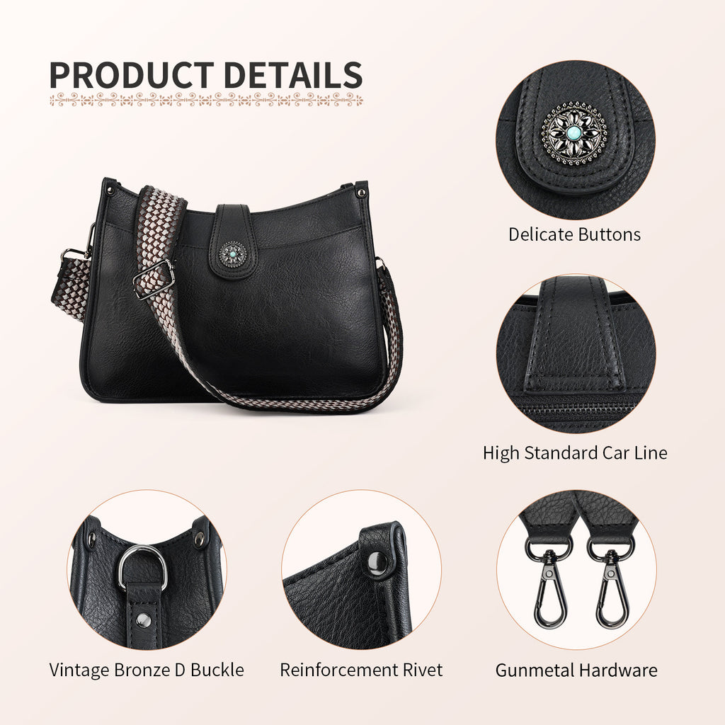 APHISON Crossbody Bags For Women Trendy, Leather Hobo Handbag Crossbody Purses Shoulder Bucket Bag with 2 Adjustable Strap APHISON