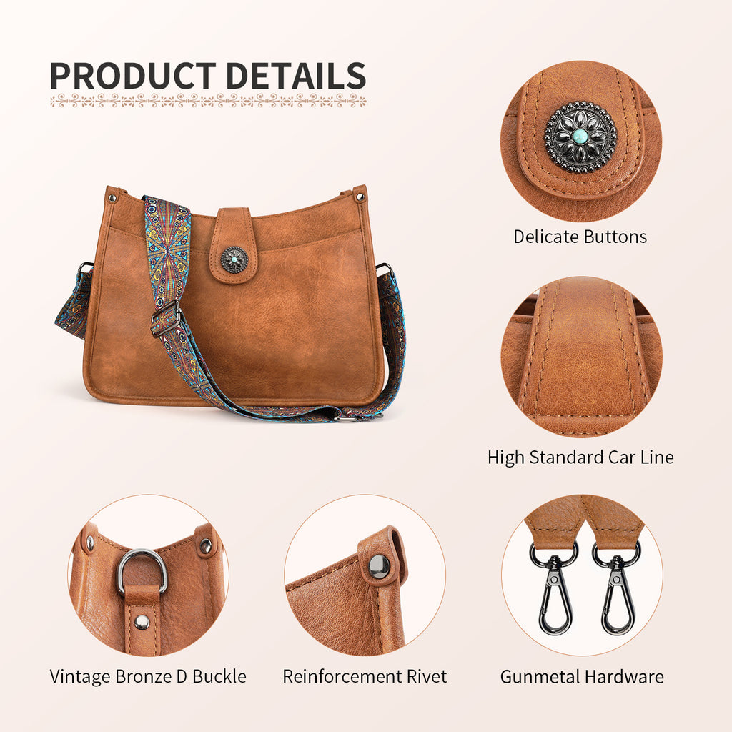 APHISON Crossbody Bags For Women Trendy, Leather Hobo Handbag Crossbody Purses Shoulder Bucket Bag with 2 Adjustable Strap APHISON