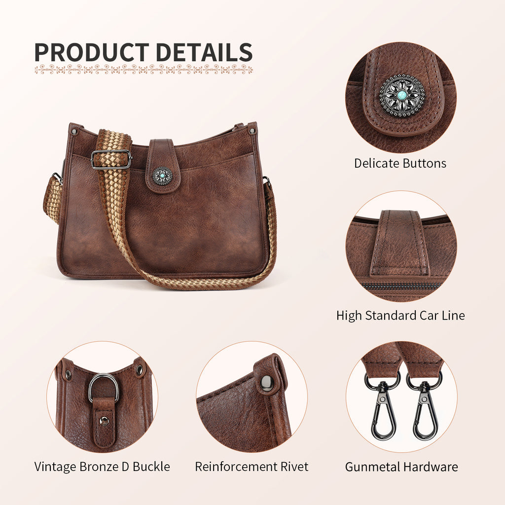 APHISON Crossbody Bags For Women Trendy, Leather Hobo Handbag Crossbody Purses Shoulder Bucket Bag with 2 Adjustable Strap APHISON