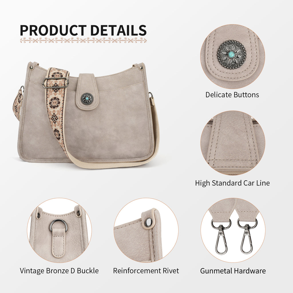 APHISON Crossbody Bags For Women Trendy, Leather Hobo Handbag Crossbody Purses Shoulder Bucket Bag with 2 Adjustable Strap APHISON