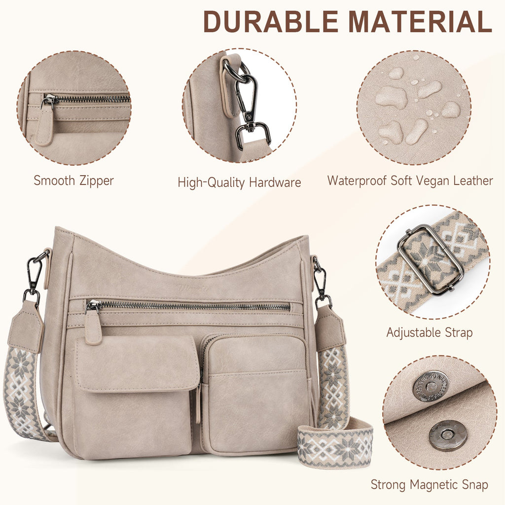 Crossbody Bags for Women Trendy with Multiple Pockets, Gray APHISON