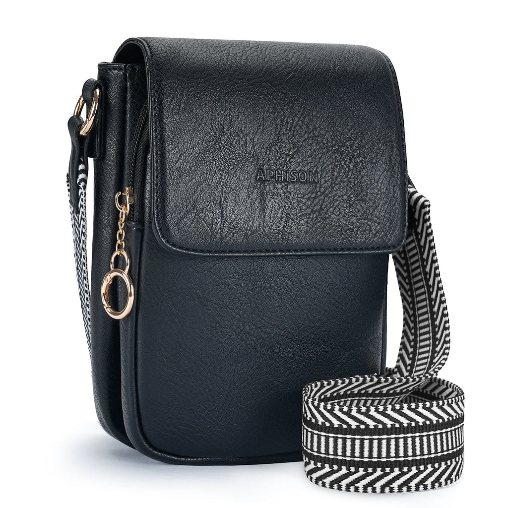 APHISON Small Crossbody Bags, Cell Phone Purse, Black APHISON