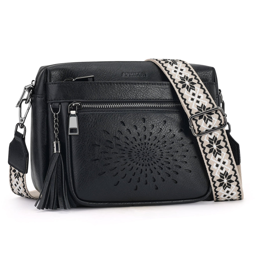 APHISON Sunflower Crossbody Purse for Women, Small Crossbody Bags Trendy, Black APHISON
