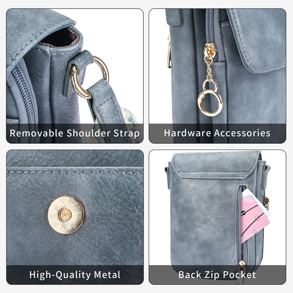 APHISON Small Crossbody Bags, Cell Phone Purse, Blue APHISON