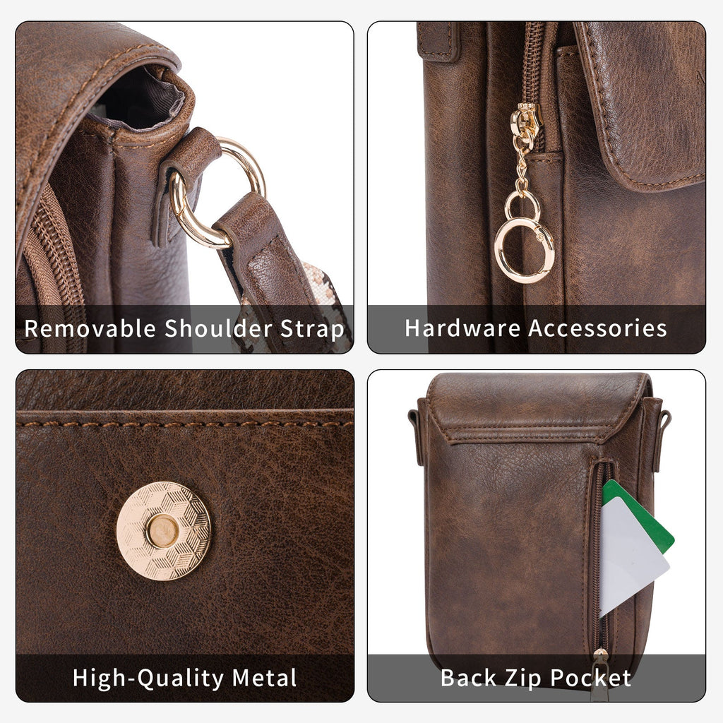 APHISON Small Crossbody Bags, Cell Phone Purse, Coffee APHISON