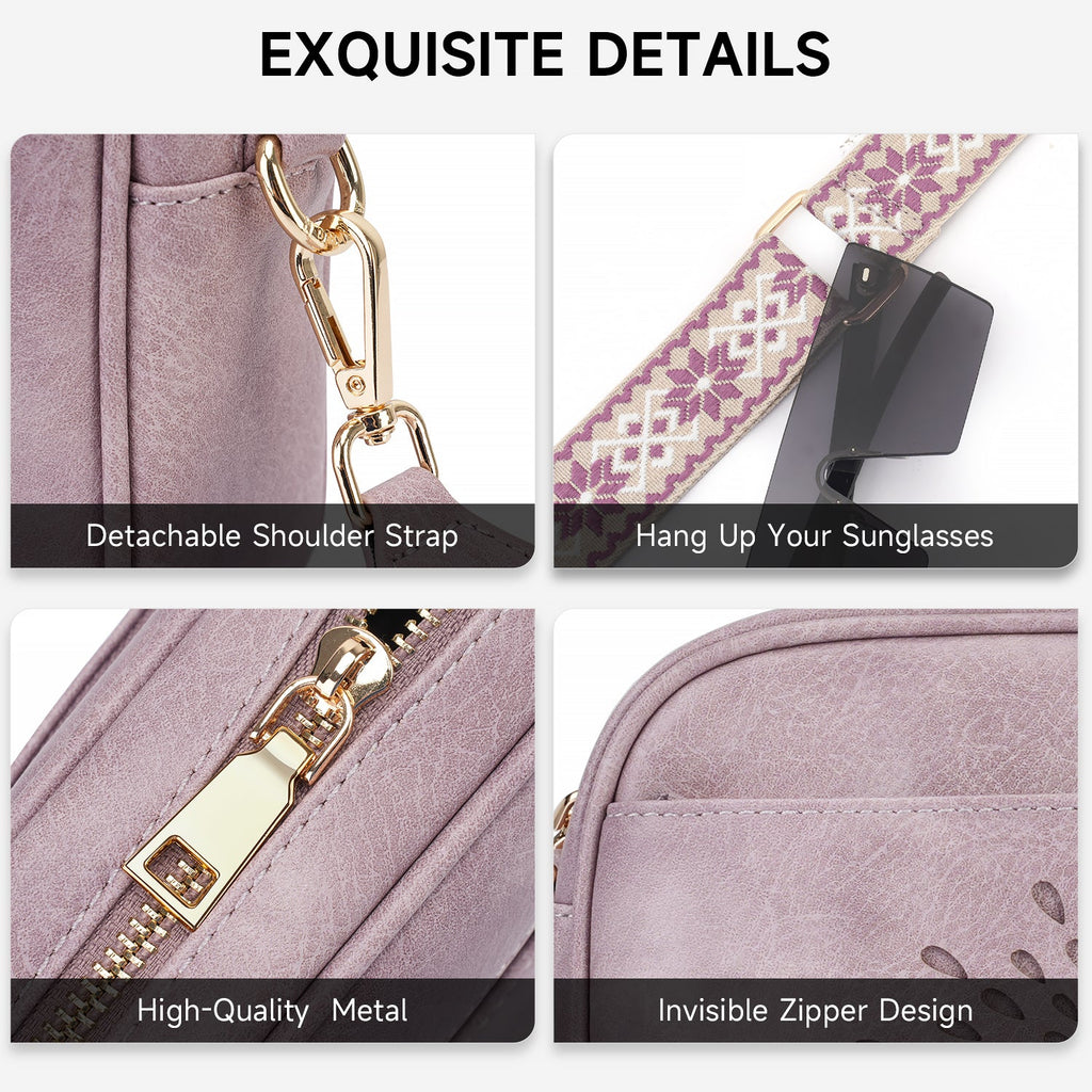 APHISON Sunflower Quilted Crossbody Bags for Women Trendy, Purple APHISON