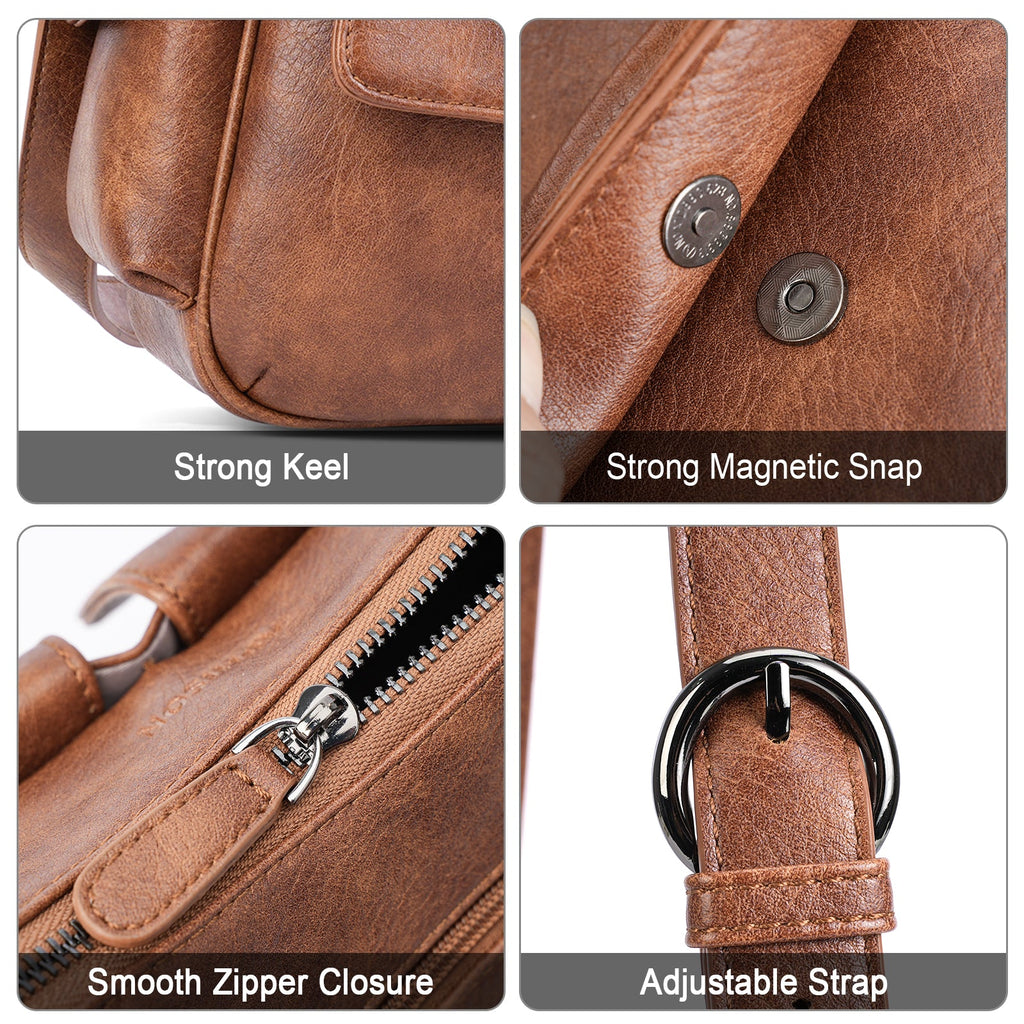 APHISON Shoulder Bag for Women, Vegan Leather Crossbody Purses, Brown APHISON