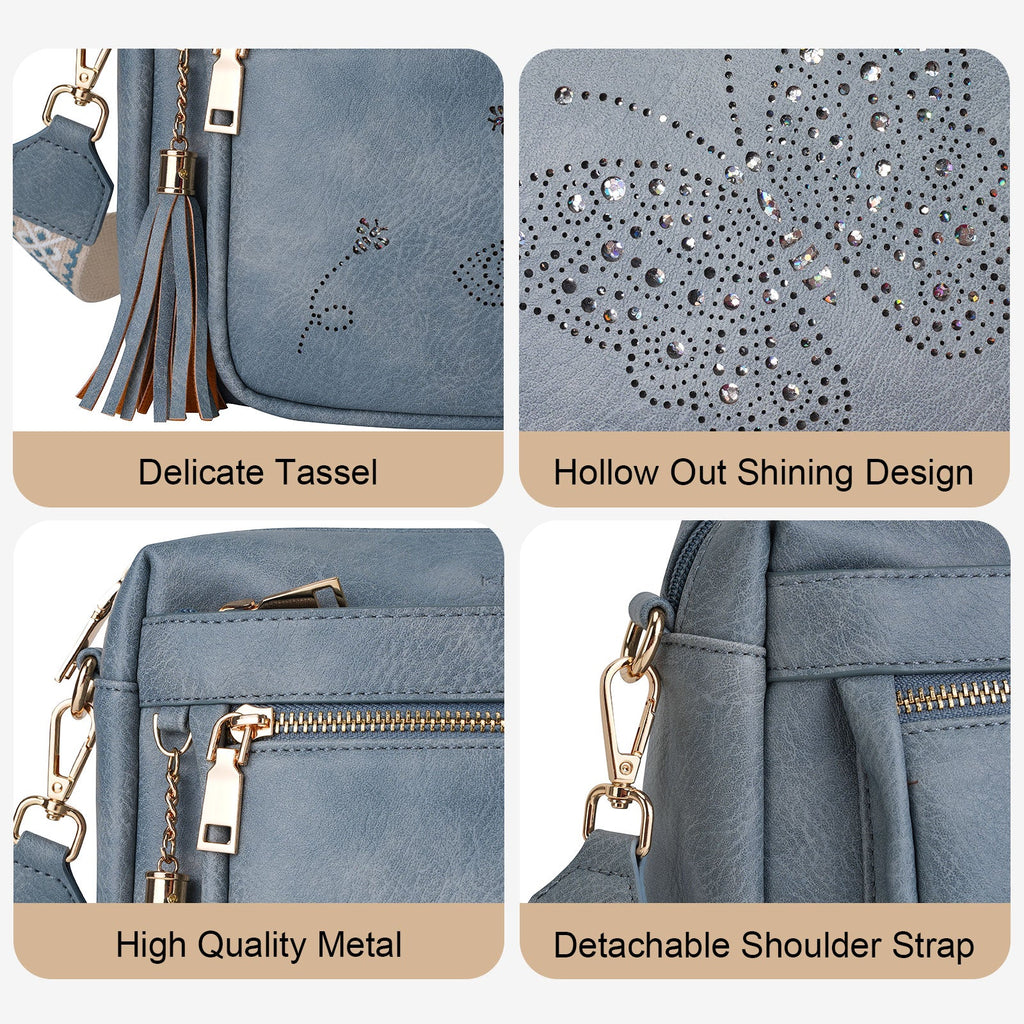 Butterfly Series Crossbody Bags for Women Trendy, Blue APHISON