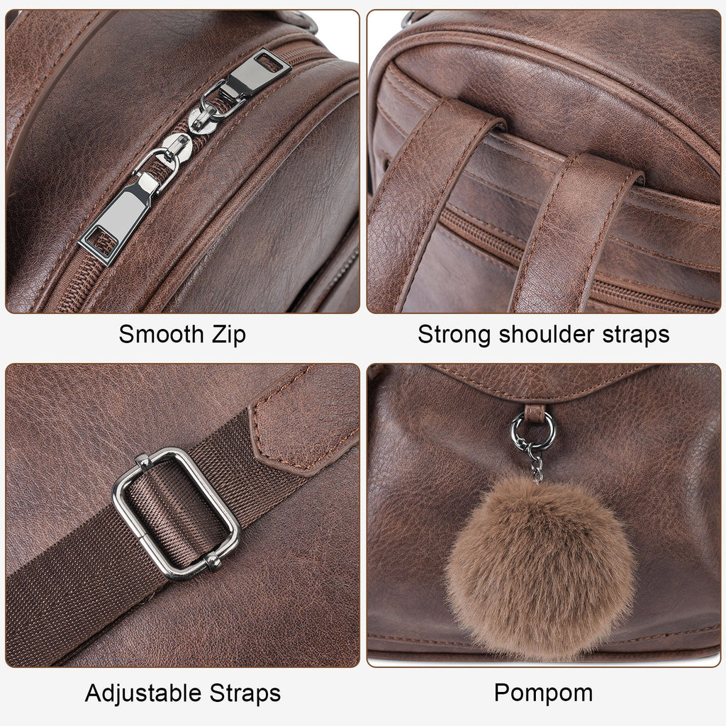 Mini Backpack Purse for Women, Fashion Cute Small Travel Backpacks, Daypacks Handbag, Coffee APHISON