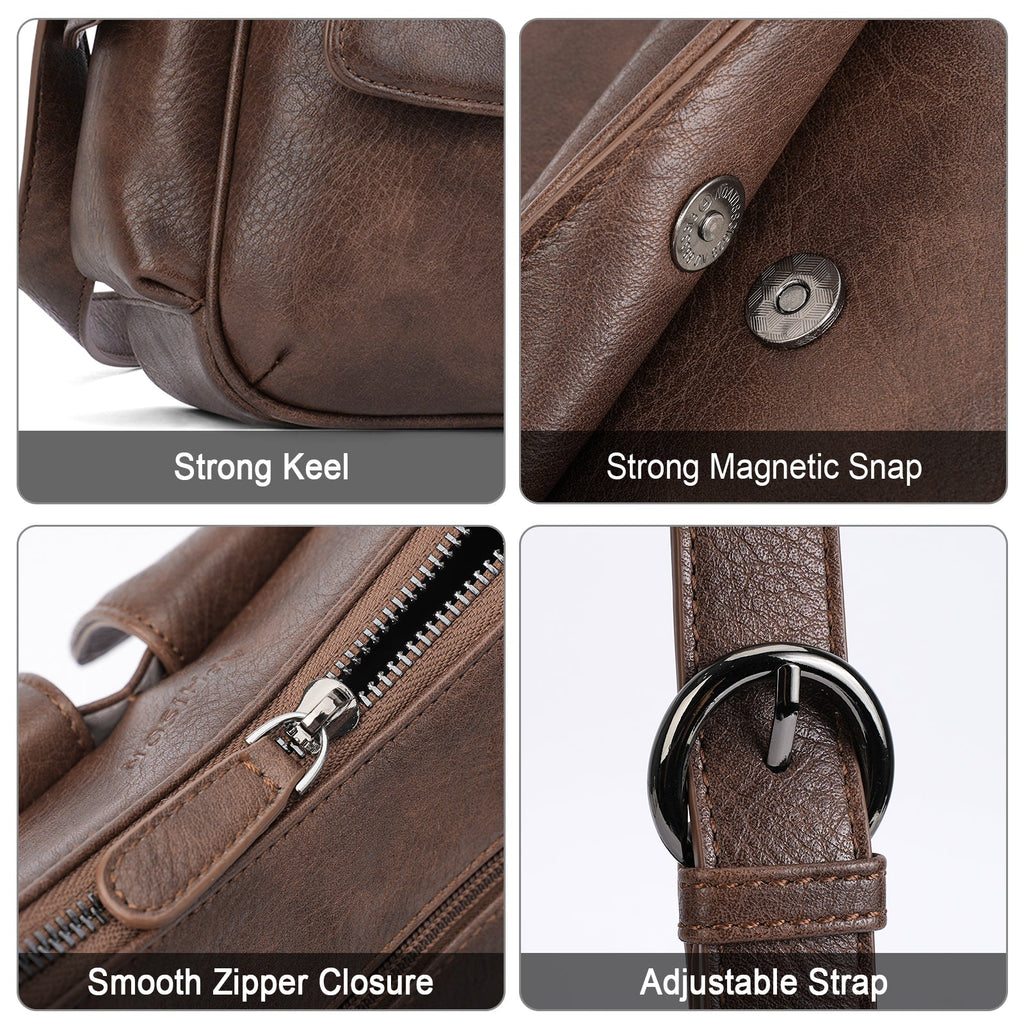 APHISON Shoulder Bag for Women, Vegan Leather Crossbody Purses, Coffee APHISON