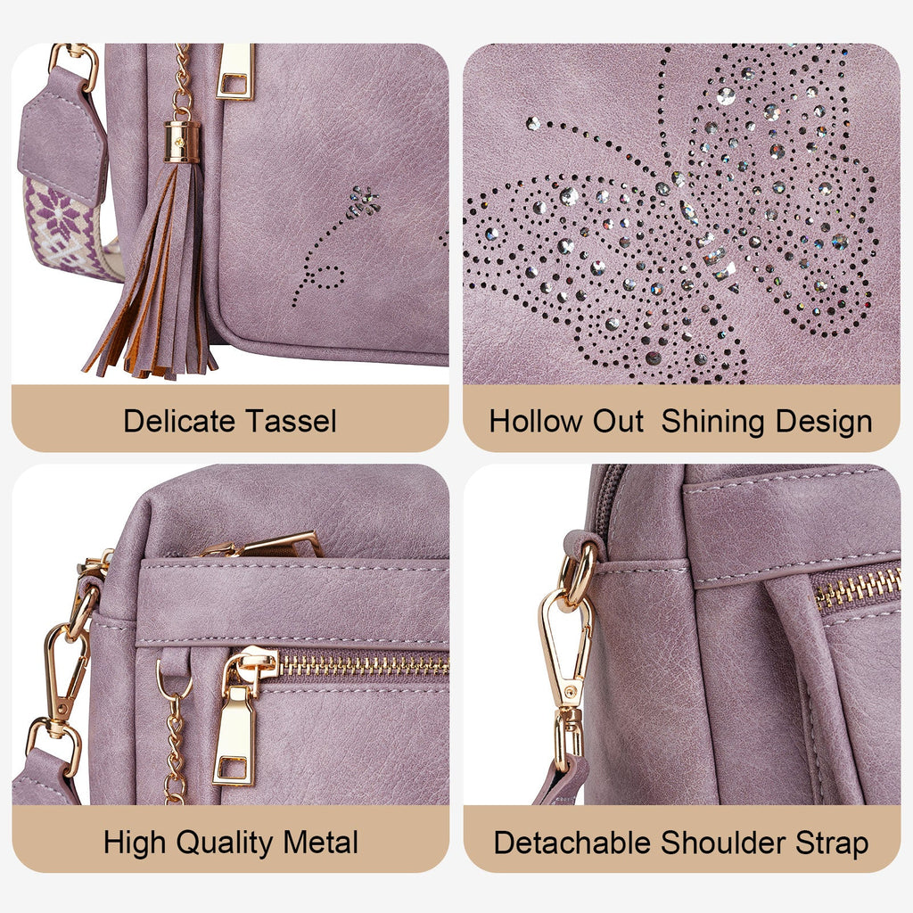 Butterfly Series Crossbody Bags for Women Trendy, Purple APHISON