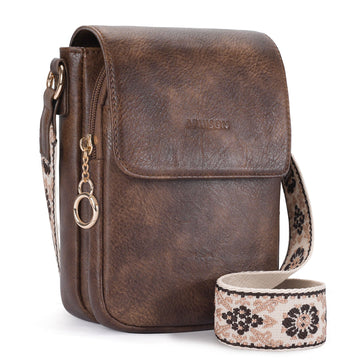 APHISON Small Crossbody Bags, Cell Phone Purse, Coffee APHISON