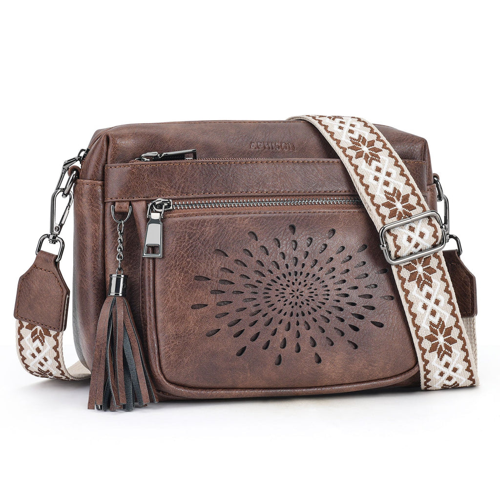 APHISON Sunflower Crossbody Purse for Women, Small Crossbody Bags Trendy, Coffee APHISON