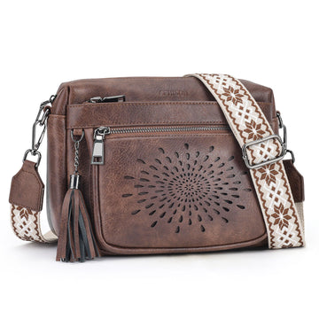 APHISON Sunflower Crossbody Purse for Women, Small Crossbody Bags Trendy, Coffee APHISON