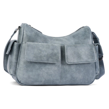 APHISON Shoulder Bag for Women, Vegan Leather Crossbody Purses, Blue APHISON