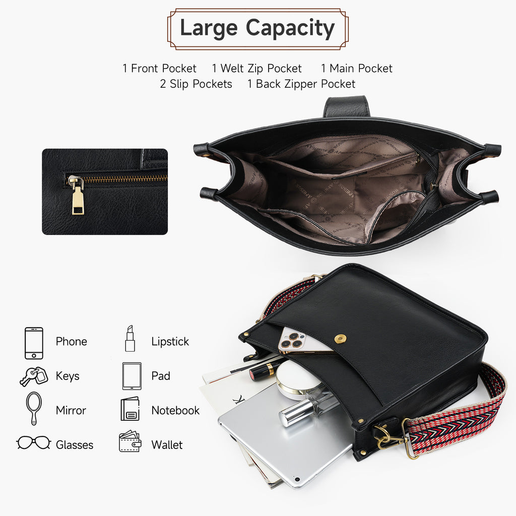 APHISON Crossbody Bags for Women Trendy Vegan Leather Hobo Handbags Shoulder Bag Purses for Women with 2 Adjustable Straps APHISON