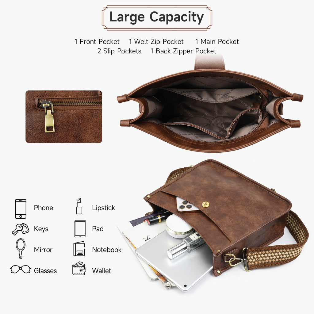 APHISON Crossbody Bags for Women Trendy Vegan Leather Hobo Handbags Shoulder Bag Purses for Women with 2 Adjustable Straps APHISON