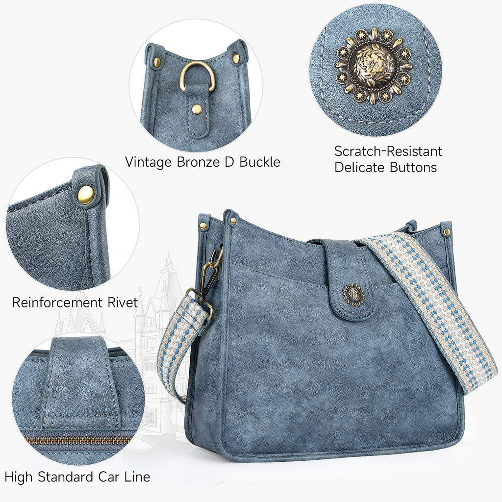 APHISON Crossbody Bags for Women Trendy Vegan Leather Hobo Handbags Shoulder Bag Purses for Women with 2 Adjustable Straps APHISON