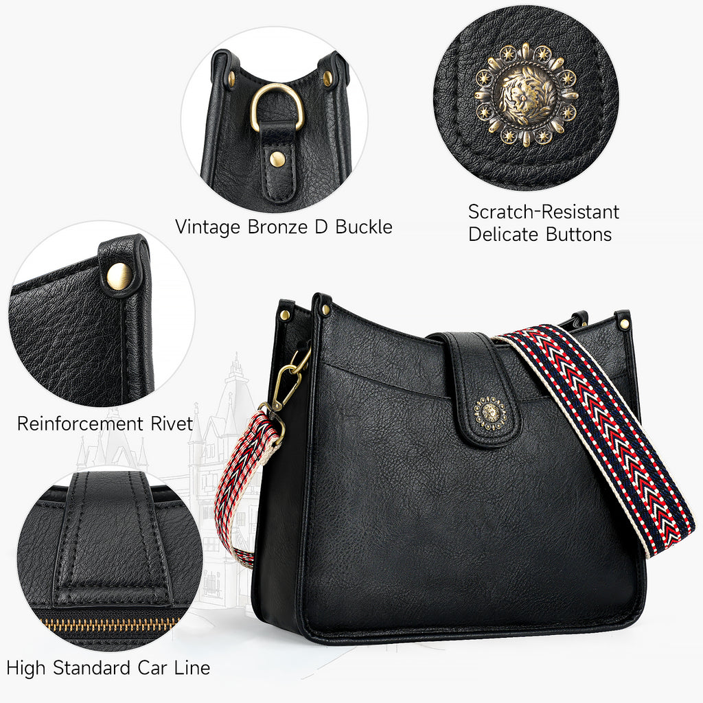 APHISON Crossbody Bags for Women Trendy Vegan Leather Hobo Handbags Shoulder Bag Purses for Women with 2 Adjustable Straps APHISON