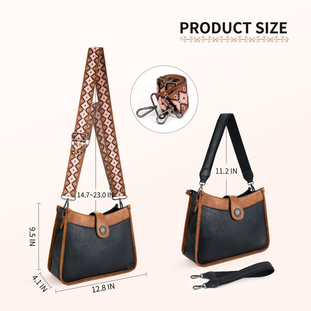 APHISON Crossbody Bags For Women Trendy, Leather Hobo Handbag Crossbody Purses Shoulder Bucket Bag with 2 Adjustable Strap APHISON