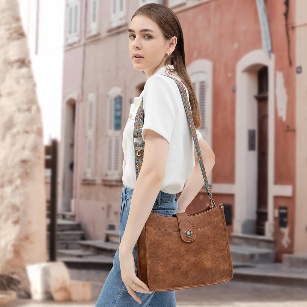 APHISON Crossbody Bags for Women Trendy Vegan Leather Hobo Handbags Shoulder Bag Purses for Women with 2 Adjustable Straps APHISON