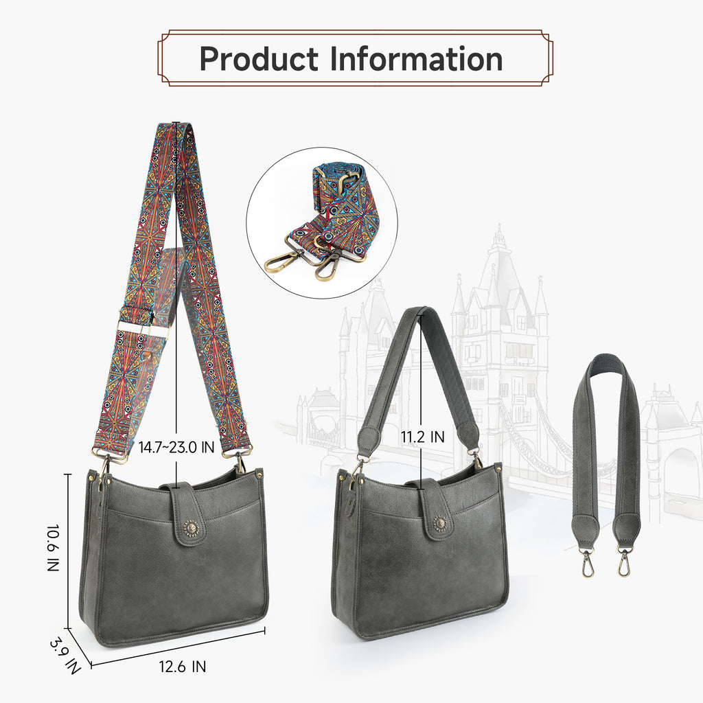 APHISON Crossbody Bags for Women Trendy Vegan Leather Hobo Handbags Shoulder Bag Purses for Women with 2 Adjustable Straps APHISON